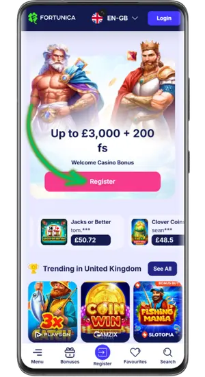 The Dog House Casino Bonus Registration Page on Mobile